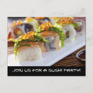 Sushi Party-inbjudningar Inbjudan Vykort