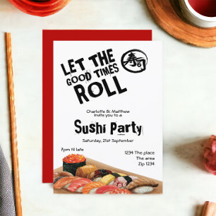 Sushi Party japanska Låt Bra Times rulla Inbjudningar