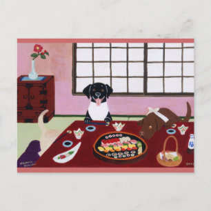 Sushi Party Labradors Vykort