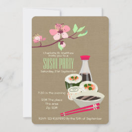 Sushi Party lätt att anpassa japanska Themsen Inbjudningar