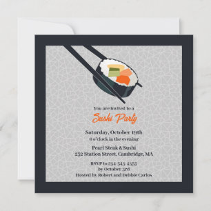 Sushi Party - platt inbjudan