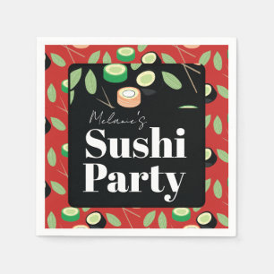 Sushi Party Rullar Födelsedagsnamn Pappersservett