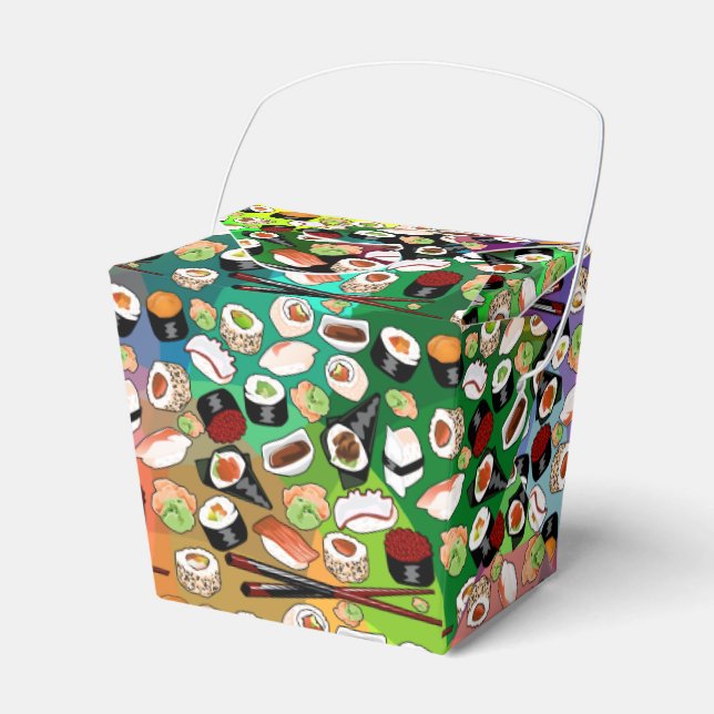 Sushi Patterned Take Out Box Presentaskar (Framsidan Sidan)