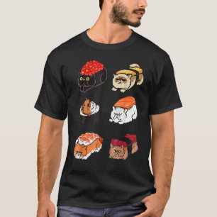 Sushi Persian Cat by Huebucket T Shirt