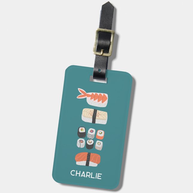 Sushi Personlig Bagagebricka (Custom name Japanese sushi food art personalized luggage tag)