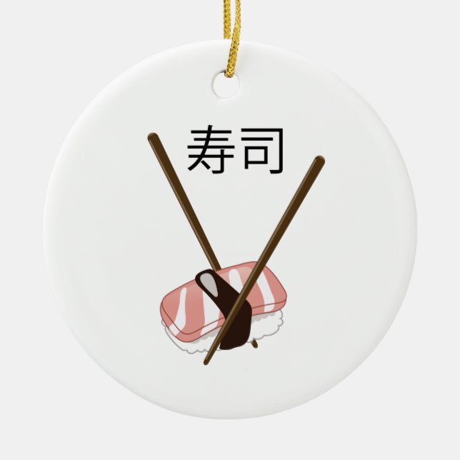 Sushi-pinnar Julgransprydnad Keramik (Framsidan)