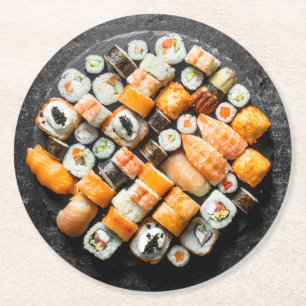 Sushi Platter papprare underlägg Papper Rund