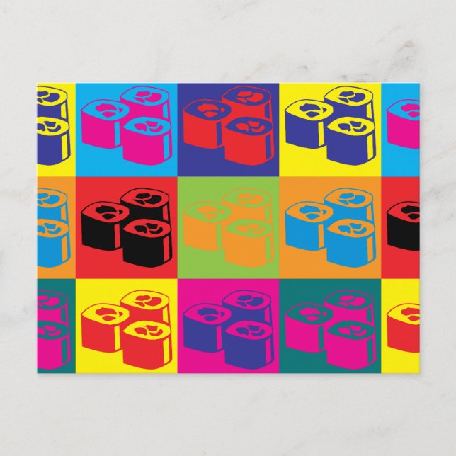 Sushi Pop Art Vykort (Framsida)
