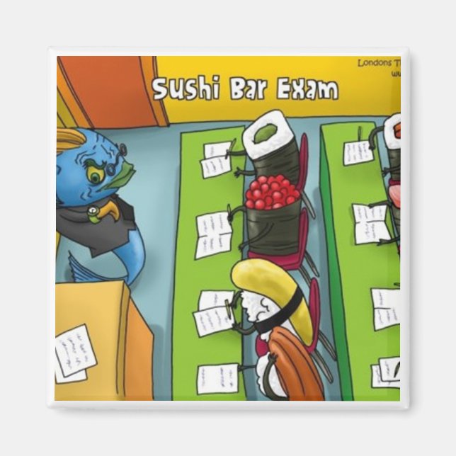 Sushi Pub Exam Tees Mugg Cards Gifts Etc Magnet (Framsidan)