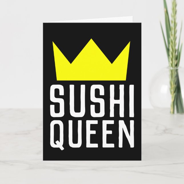 SUSHI QUEEN BIRTHDAY, LÄMPLIG FÖR FRAMKORT KORT (Framsida)