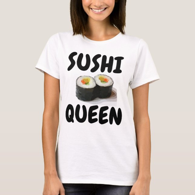 SUSHI QUEEN Sushi Älskare T-shirts (Framsida)