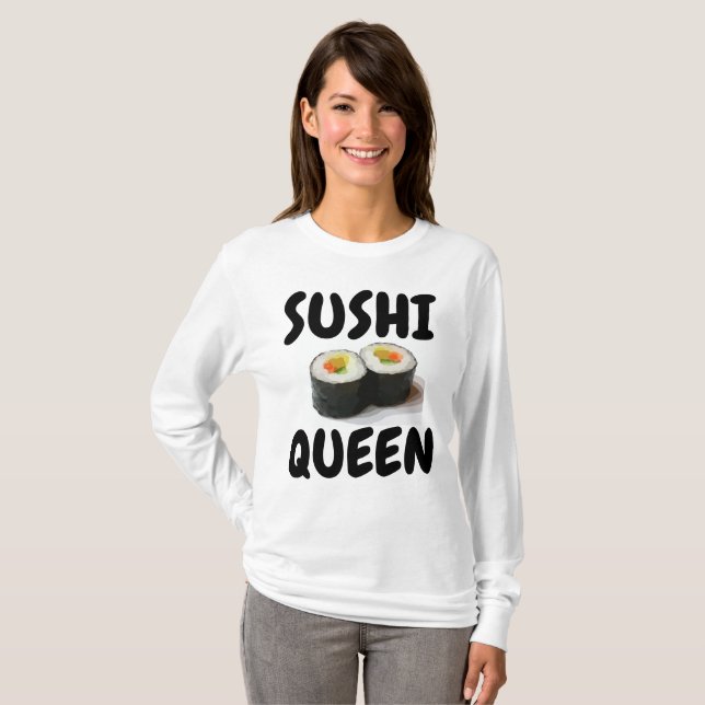 SUSHI QUEEN Sushi Älskare T-shirts (Hel framsida)