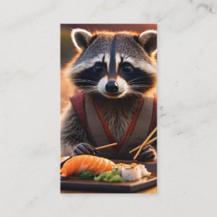 sushi raccoon visitkort
