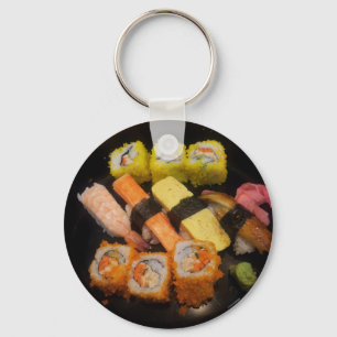 Sushi Raw Food Japansk Meal Delicious Serving Nyckelring