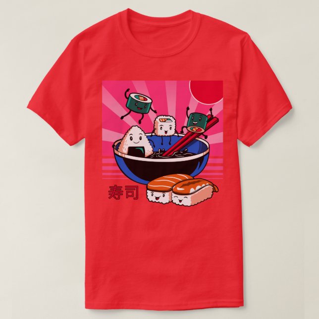 Sushi Retro-Roligt T Shirt (Design framsida)