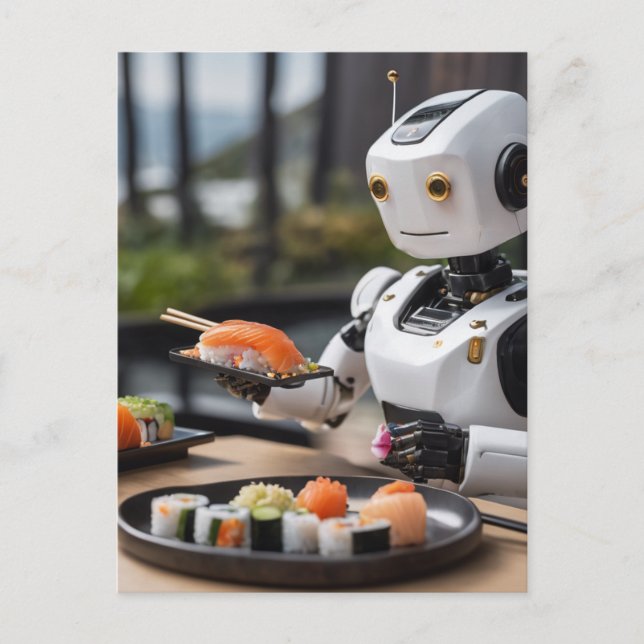 sushi robot vykort (Framsida)