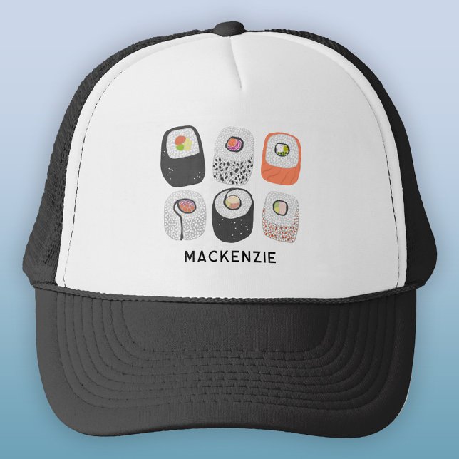 Sushi Roligt Japansk Food Art Personlig Keps (Sushi Nigiri Maki roll Japanese food art personalized custom name trucker hat)
