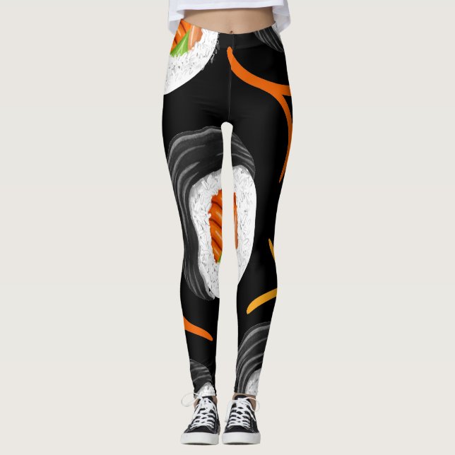Sushi Roll Athletic Yoga Leggings (Framsida)