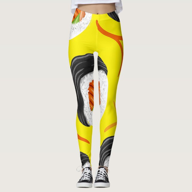 Sushi Roll Athletic Yoga Leggings (Framsida)