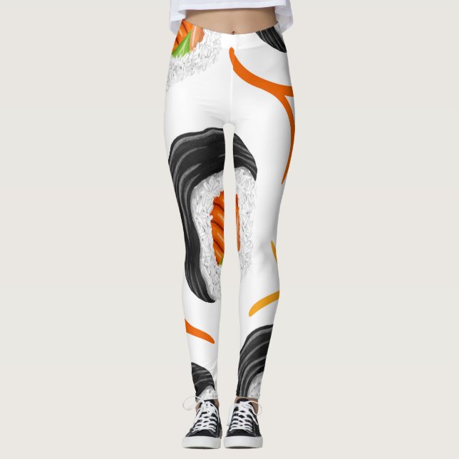 Sushi Roll Athletic Yoga Leggings (Framsida)