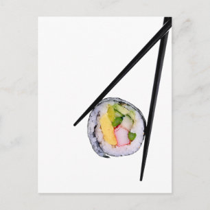 Sushi Roll & Chopsticks - Anpassad mall Vykort