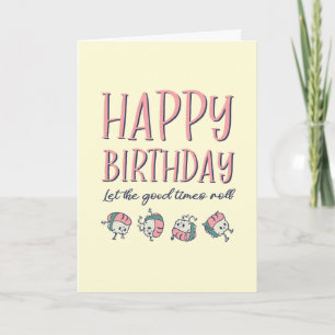 Sushi Roll Cute Food Pun Funny Birthday Kort