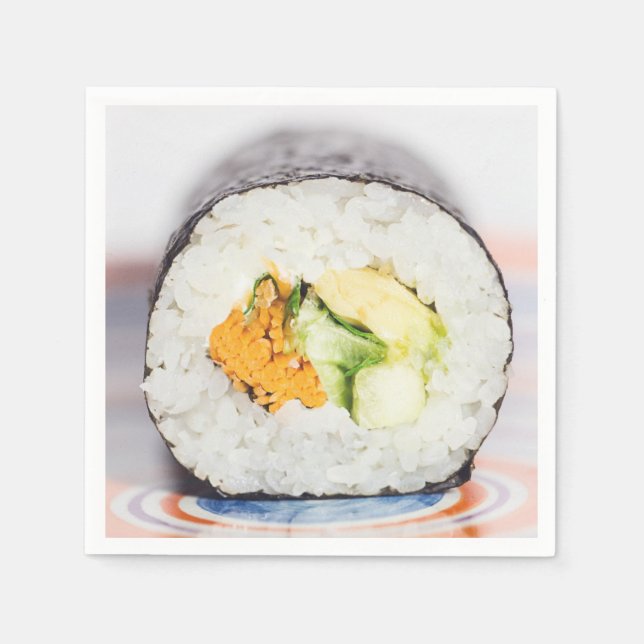 Sushi roll Fish and ris Pappersservett (Framsidan)