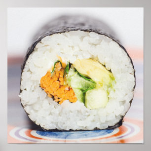 Sushi roll Fish and ris Poster