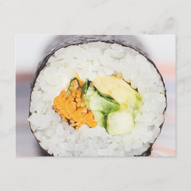 Sushi roll Fish and ris Vykort (Framsida)
