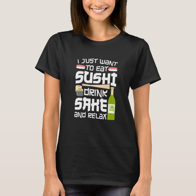 Sushi Roll, jag vill bara äta japansk Food Premiu T Shirt (Framsida)