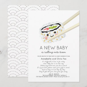 Sushi Roll Kawaii Baby Shower by Mail Inbjudningar