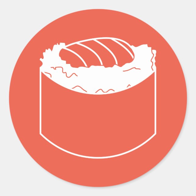 sushi roll runt klistermärke (Framsida)