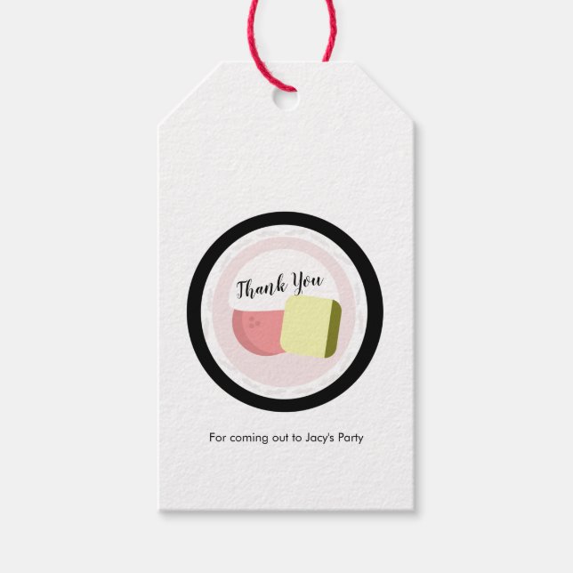 Sushi Roll Salmon Birthday Restaurant Presentetikett (Framsidan)