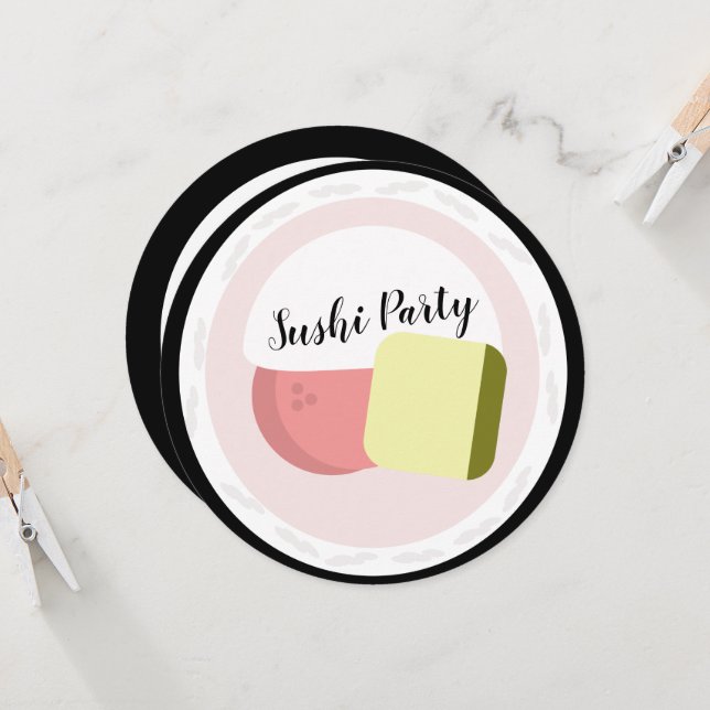 Sushi Roll Salmon Tonåring Restaurant Round från f Kort (Fram/Back In Situ)