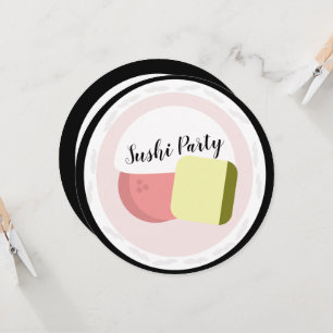 Sushi Roll Salmon Tonåring Restaurant Round från f Kort