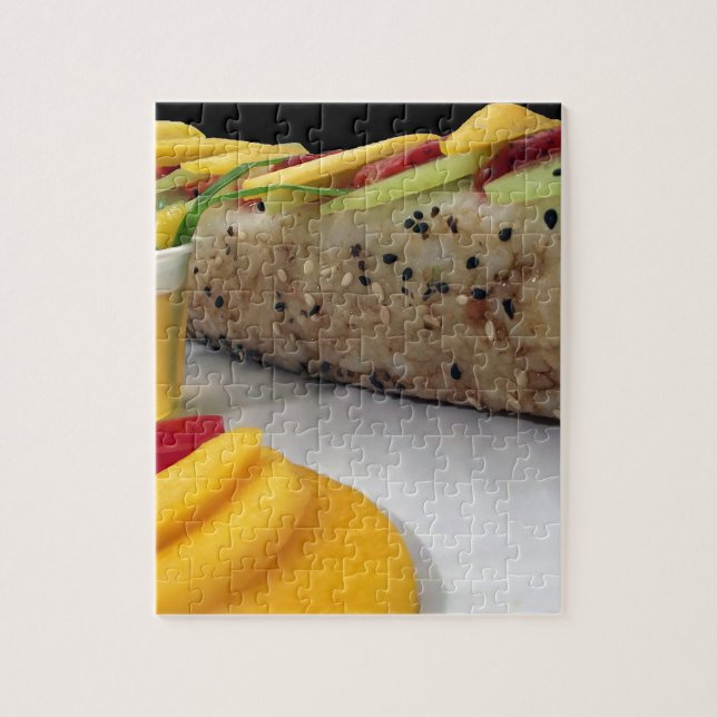 Sushi Roll Sushi Mango Ris Japansk Food Asian Pussel (Vertikal)