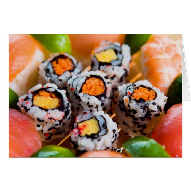 Sushi & Rolls-anteckningskort OBS Kort (Framsidan Horizontal)