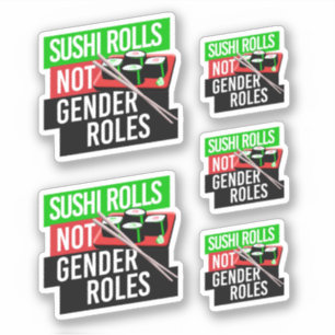 Sushi Rolls inte Gender Roles Klistermärken