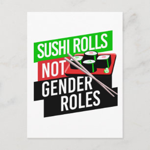 Sushi Rolls inte Gender Roles Vykort