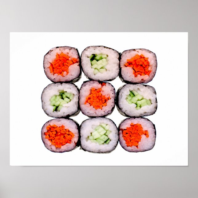 Sushi Rolls Japansk Food Template Poster (Framsidan)