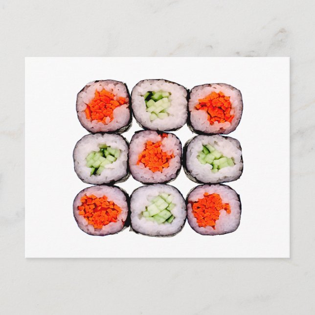 Sushi Rolls Japansk Food Template Vykort (Framsida)