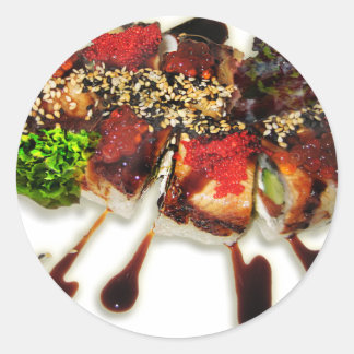 Sushi Rolls Sesame Ginger Wasabi Japan Kitchen Runt Klistermärke