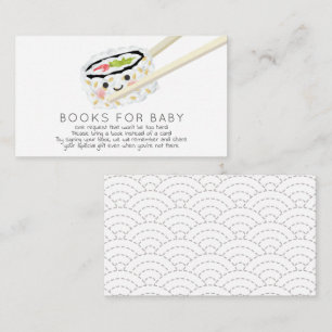 Sushi-rulle baby shower bok önskan tilläggskort