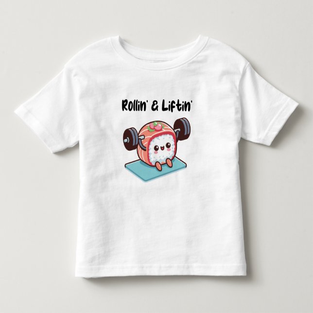 Sushi-rulle som lyfter vikter t shirt (Framsida)