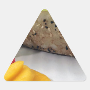 Sushi-rulle Sushi Mango Ris Japansk Mat Asiatisk Triangelformat Klistermärke