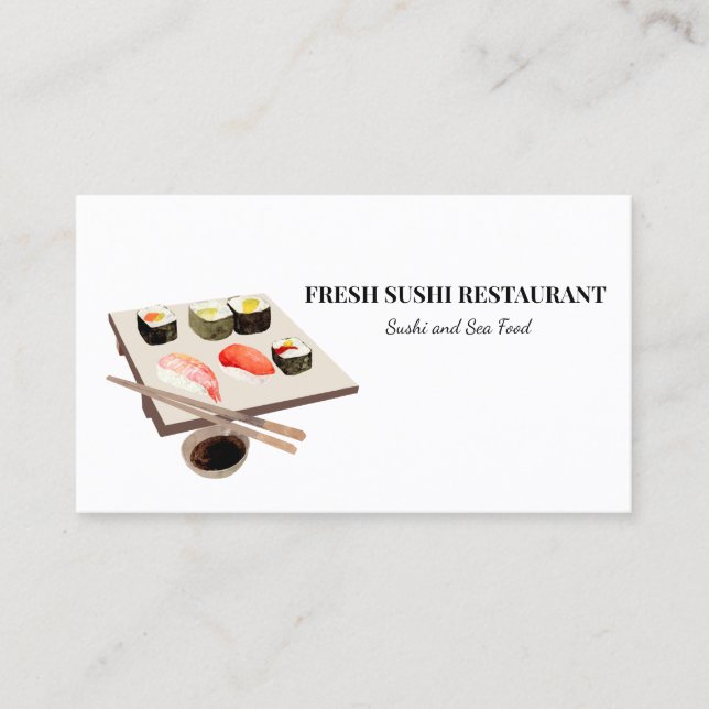 Sushi Seafood Restaurant Chef Visitkort (Framsida)