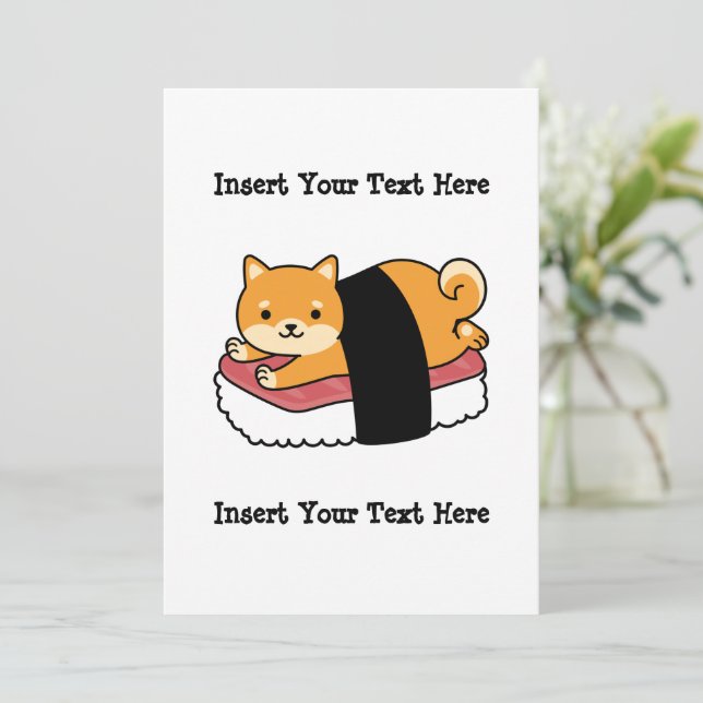 Sushi Shiba Inu - Cute Hund Japansk mat Julkort (Stående Fram)
