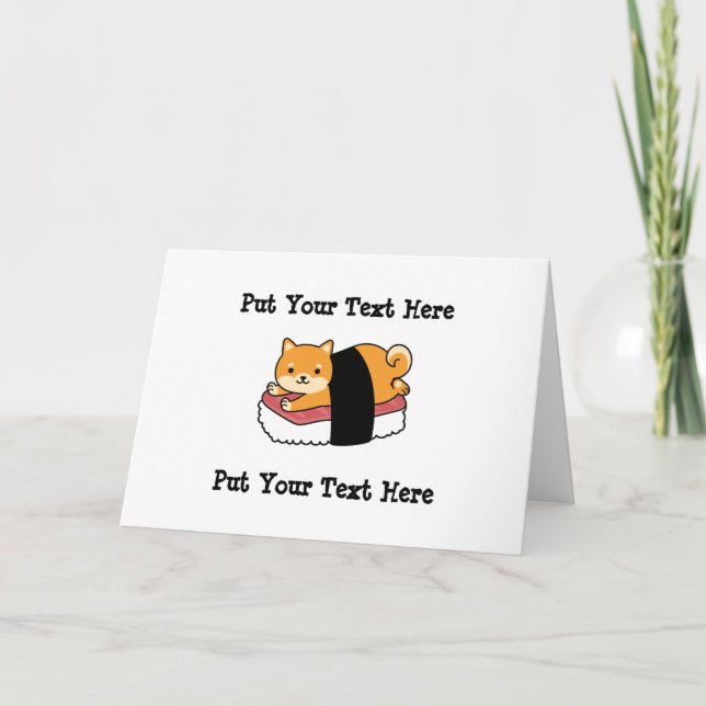 Sushi Shiba Inu - Cute Hund Japanska Tack Kort (Framsida)