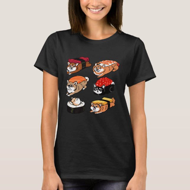 Sushi Shiba Inu Premium T Shirt (Framsida)