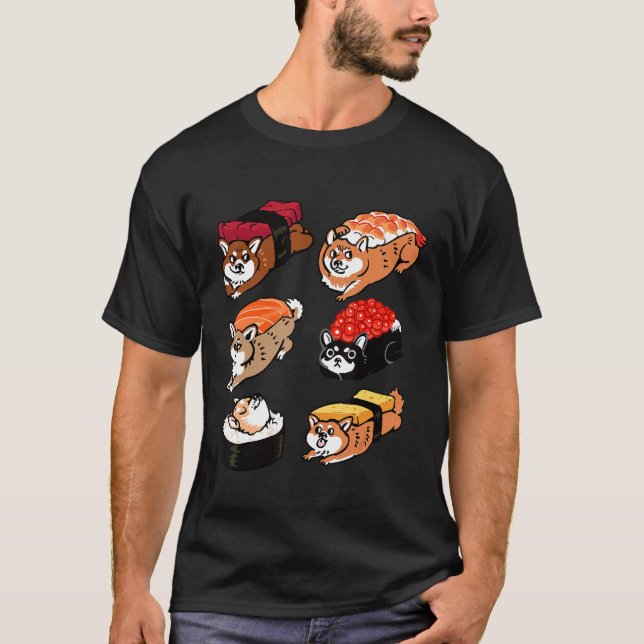 Sushi Shiba Inu T Shirt (Framsida)